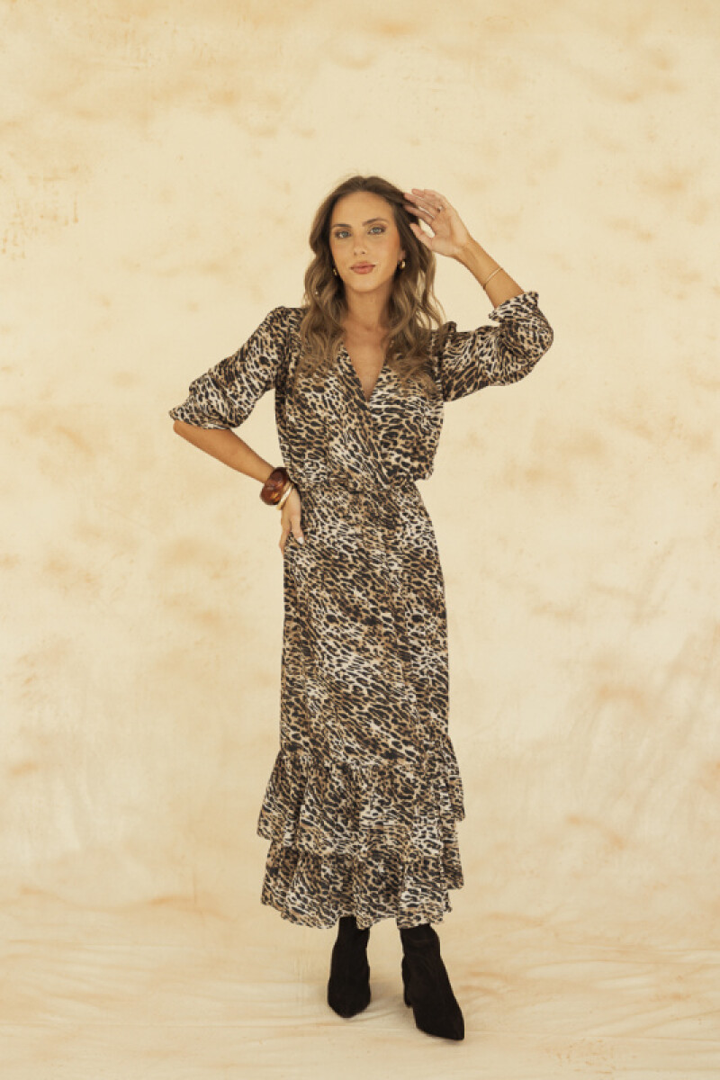 VESTIDO VALENTINA MAXI UNIQUE LEOPARD VESTIDO VALENTINA MAXI UNIQUE LEOPARD