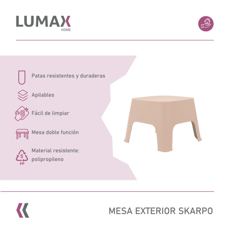 Mesa de exterior Skarpo Banqueta Plastico Sunset Taupe