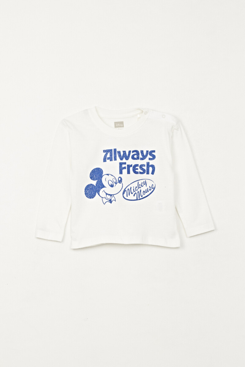Remera básica estampada - Crudo 