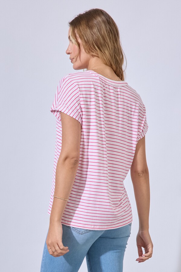 Remera Lineas FUCSIA