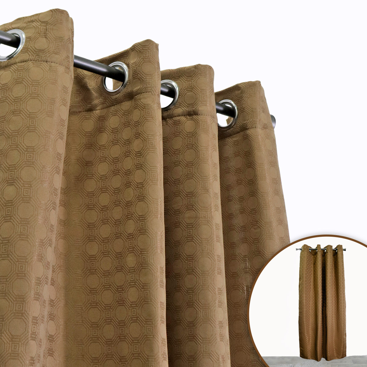 CORTINA GIOVANA BEIGE OSC 140X229CM 