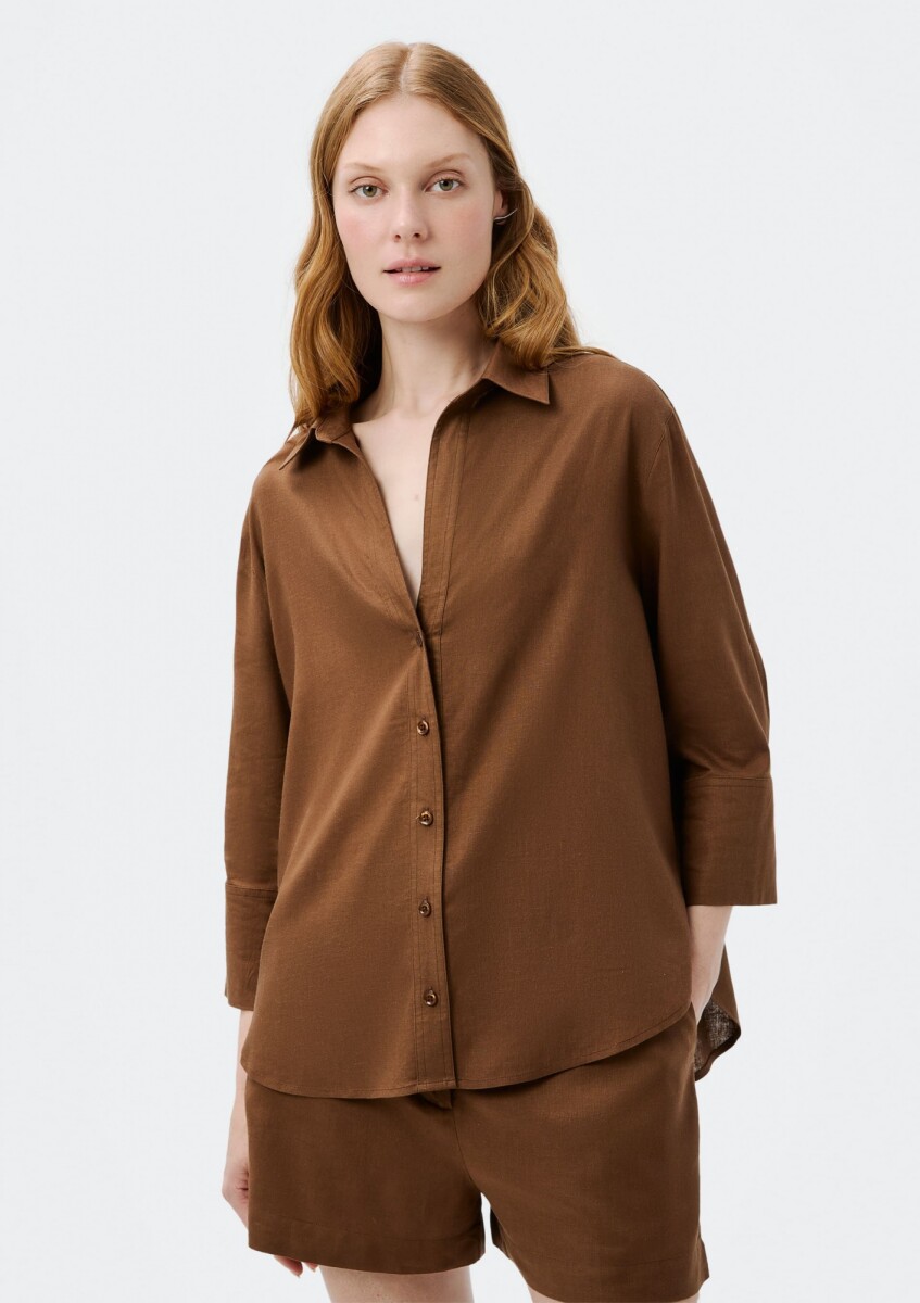 CAMISA FEM - MARROM ESCURO 