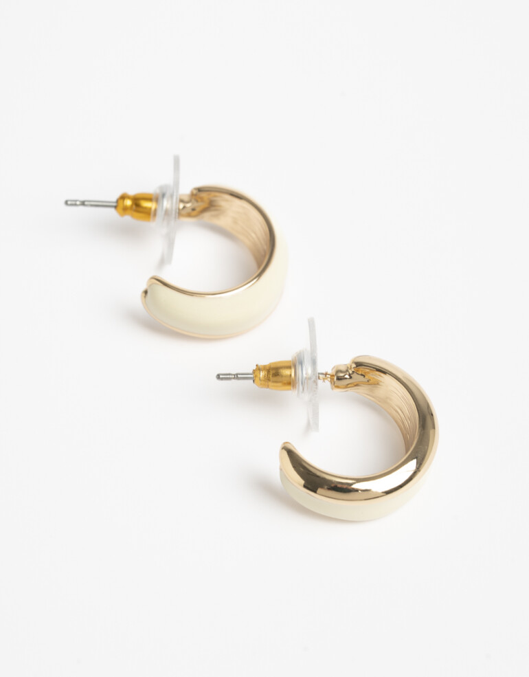 Aros Argollas Metal Argollas Bañadas En Oro - Dorado