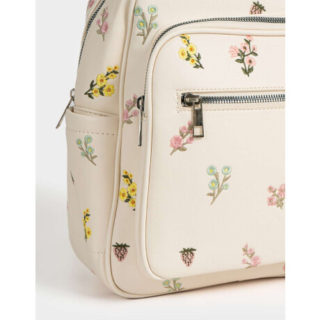 Mochila Con Charm Estampado Flores