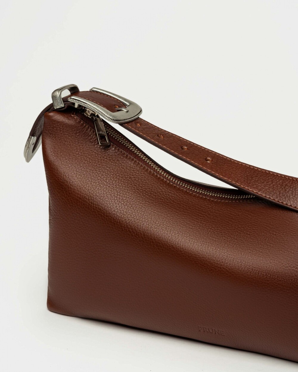 Cartera al hombro Bamboo en cuero graneado Tabaco