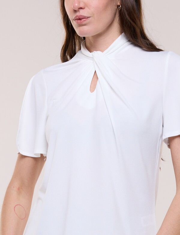 Blusa Nudo Con Mangas Abiertas CRUDO