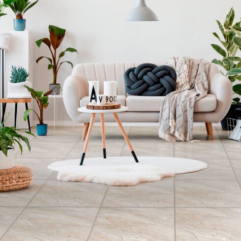 CERAMICA PISO 56X56 MARMOLADO PULIDO BEIGE BRILLANTE GAMAS DE BEIGE