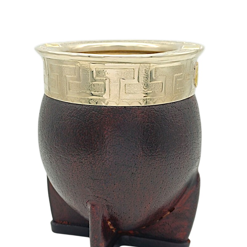 MATE IMPERIAL PEÑAROL ESCUDO- ALPACA Y BRONCE - MTIM59 Marrónuniforme