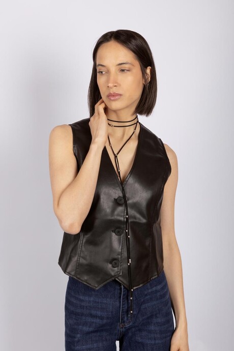 Chaleco Pu Negro