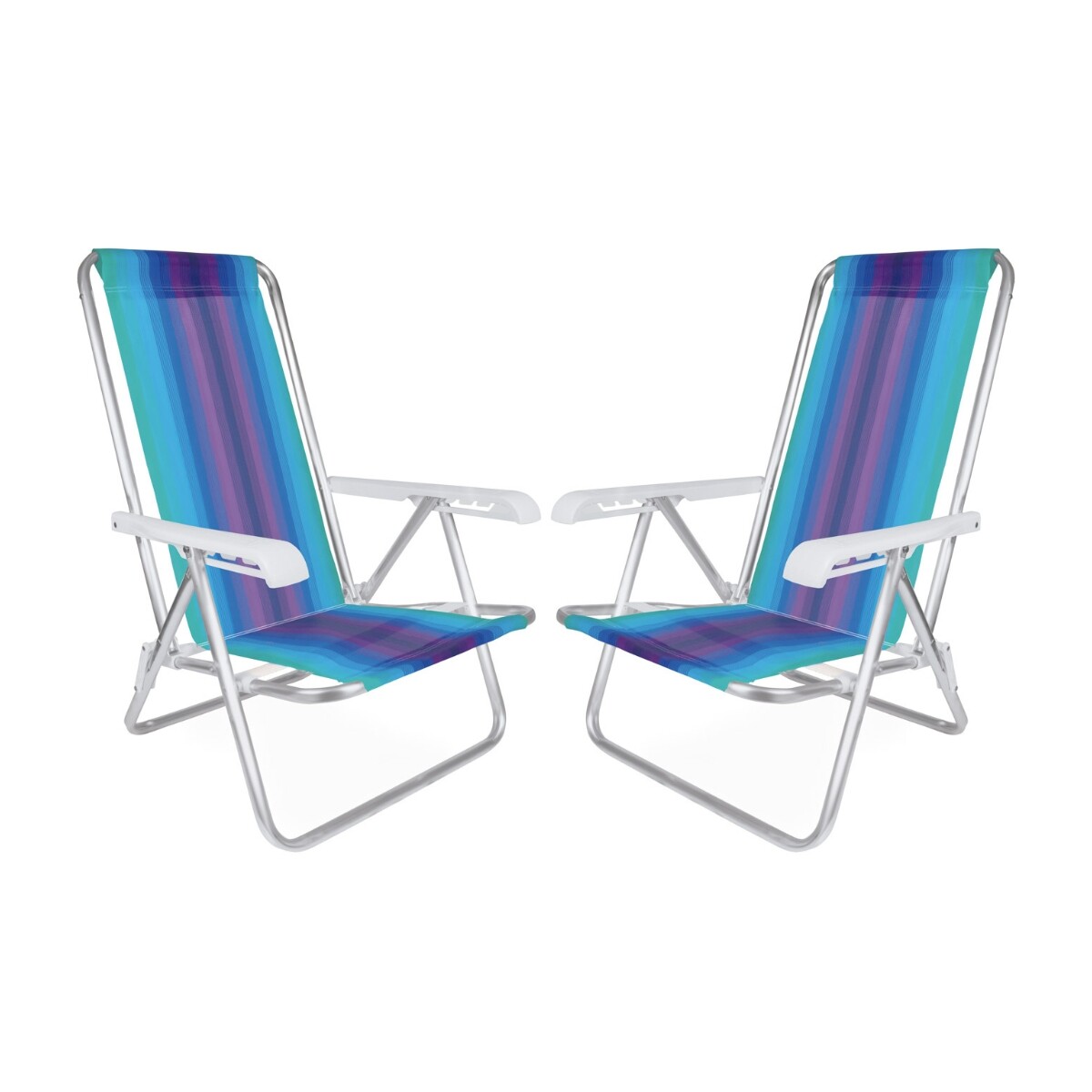 Set x2 Silla reclinable 4 posiciones aluminio - VIOLETA 