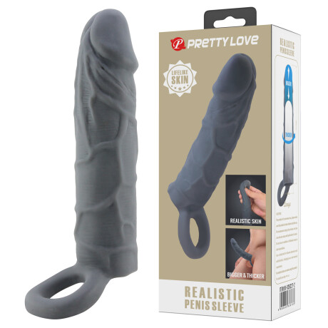 Funda Extensora Realistic Penis Sleeve Negro Pretty Love Funda Extensora Realistic Penis Sleeve Negro Pretty Love