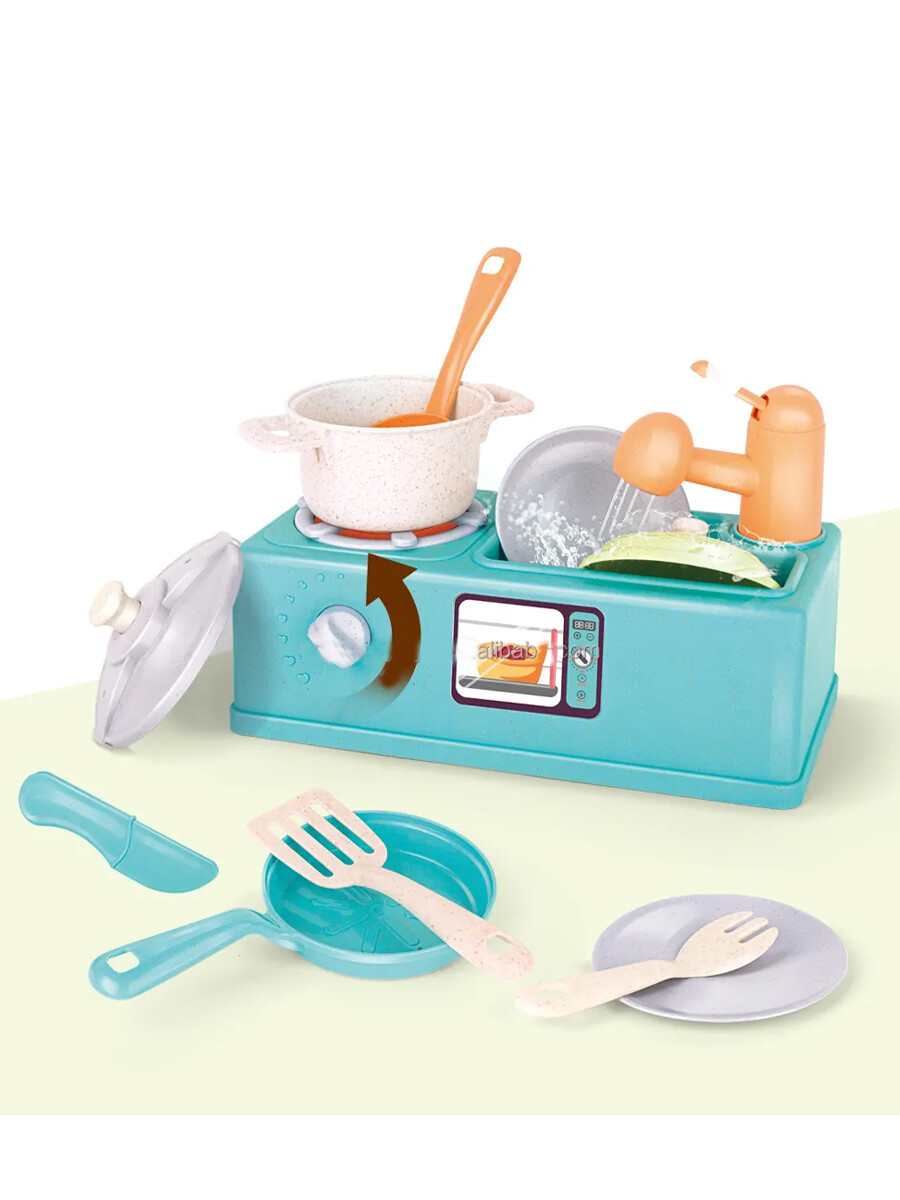 PILETA Y COCINA A BATERIA - CELESTE 