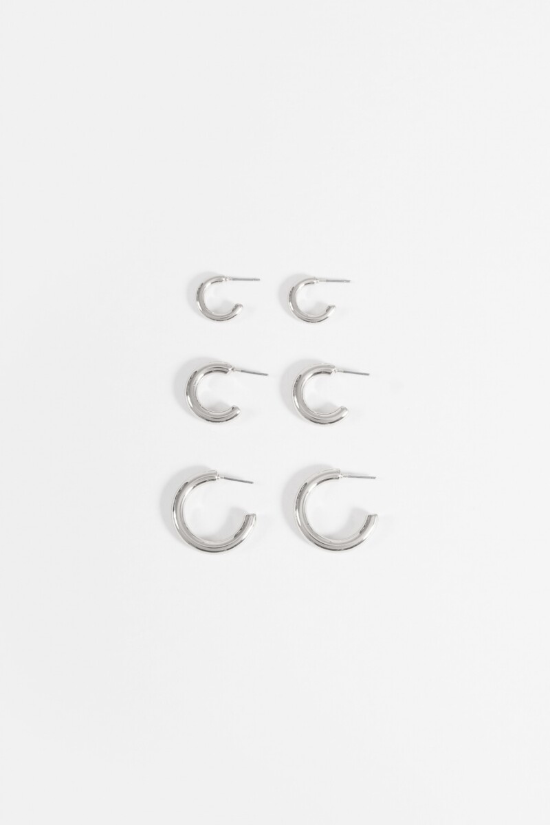 Set de 3 aros plateado