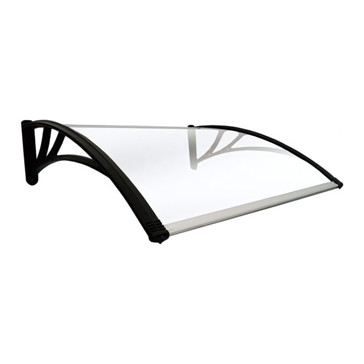 Alero Policarbonato Transparente Y Soporte Negro 1.5 X 0.8 M 