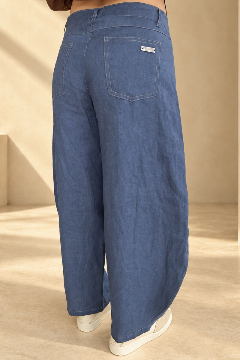 Pantalon barrel Azul