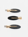 Horquillas Set Glitter Set De Hebillas Backstage Redondas - Negro
