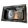 Pileta simple cocina negra acero inox. 68x45x21 cm Pileta Simple Cocina Negra Acero Inox. 68x45x21 Cm