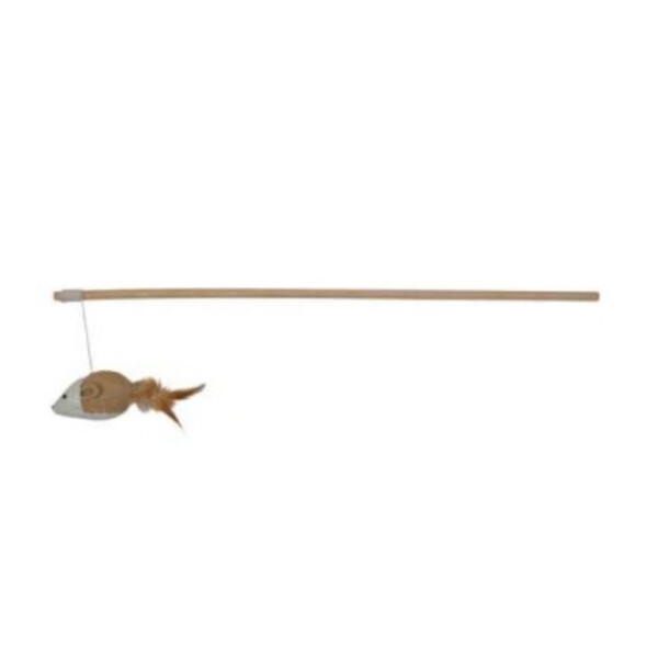 PLAYING ROD WITH MOUSE & FEATHERS,WOOD/JUTE/CANVAS, 50 CM PLAYING ROD WITH MOUSE & FEATHERS,WOOD/JUTE/CANVAS, 50 CM
