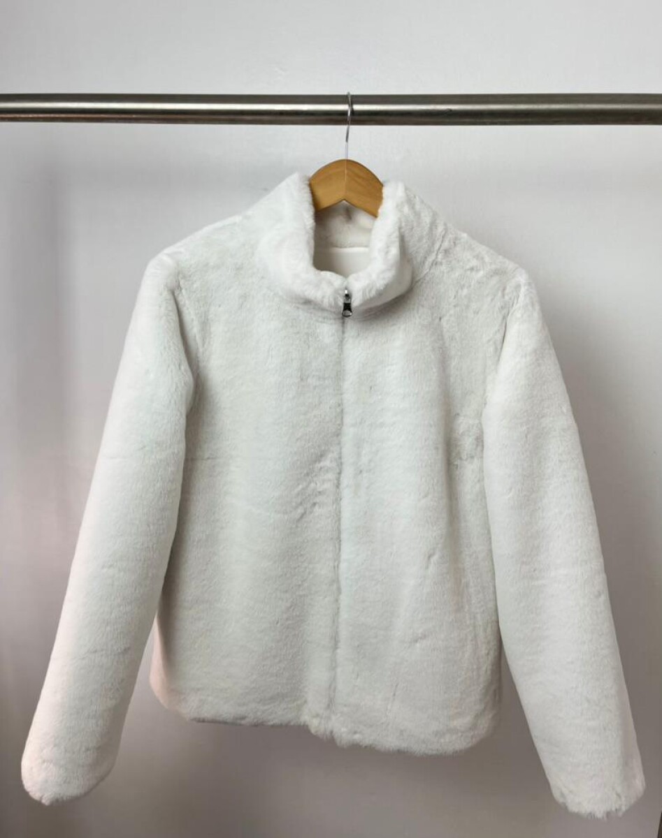 CHAQUETA REVERSIBLE CORTA CON CIERRE - BLANCO 