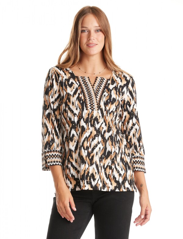 Blusa Printed MULTI/NEGRO
