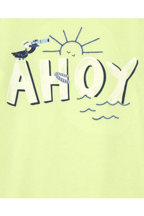 Remera de algodón, estampa náutica Sin color