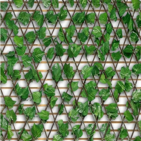 Cerco De Madera Con Hojas Artificiales Para Decoración Verde