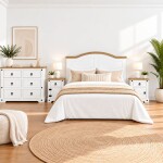 COMBO DORMITORIO - LINEA CORONA CÓMODA + RESPALDO + 2 MESAS DE LUZ COMBO DORMITORIO - LINEA CORONA CÓMODA + RESPALDO + 2 MESAS DE LUZ