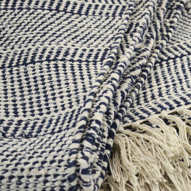 Alfombra 122x178cm AZUL Y NATURAL