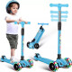 Monopatín Piccoly 3 Ruedas Para Niños Con Luces Celeste