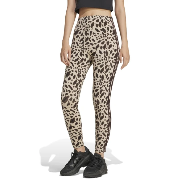 Calza Adidas 3-Stripes Animal Print de Mujer - IX3722 Marron-beige