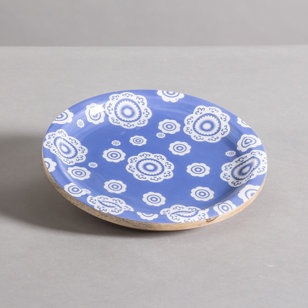 Bowl de madera con diseño esmaltado LARA27385 