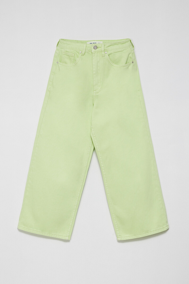 Pantalón de jean culotte - Verde Claro 