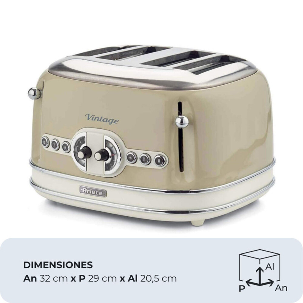 TOSTADOR ARIETE 4 TOSTADAS 1600W MOD.156