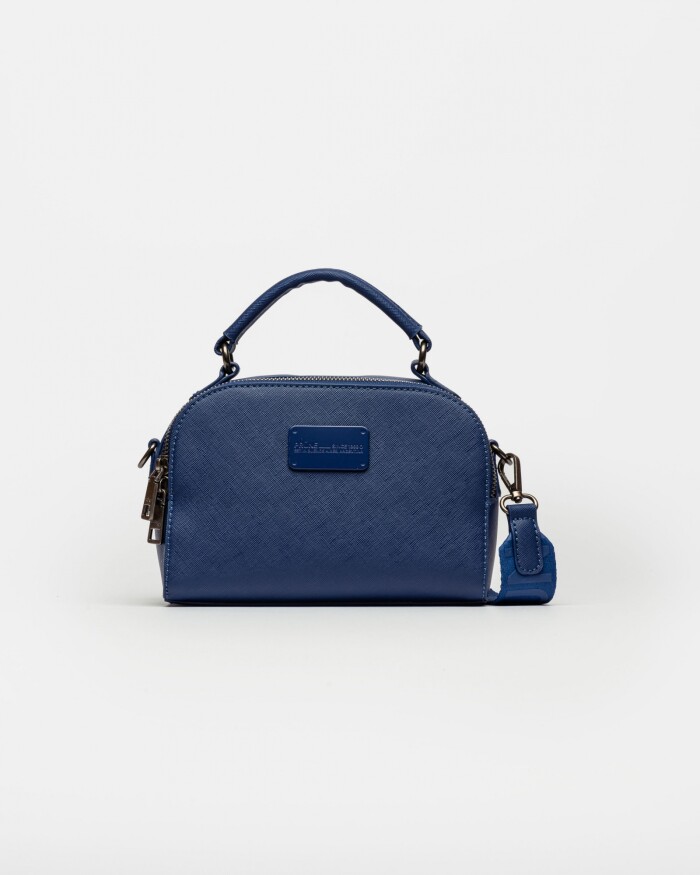 Bandolera Jazmin En Efecto Cuero Zaffiano Azul