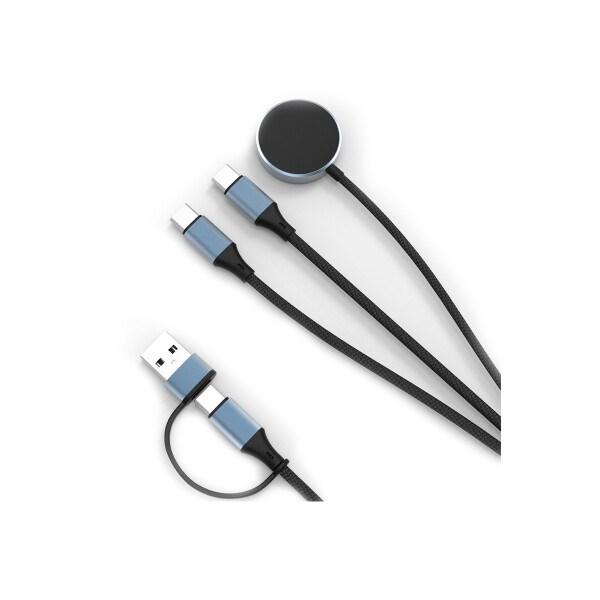 Cable de carga PD 100W doble USB-C y cargador inalámbrico para reloj Cable De Carga Pd 100w Doble Usb-c Y Cargador Inalámbrico Para Reloj