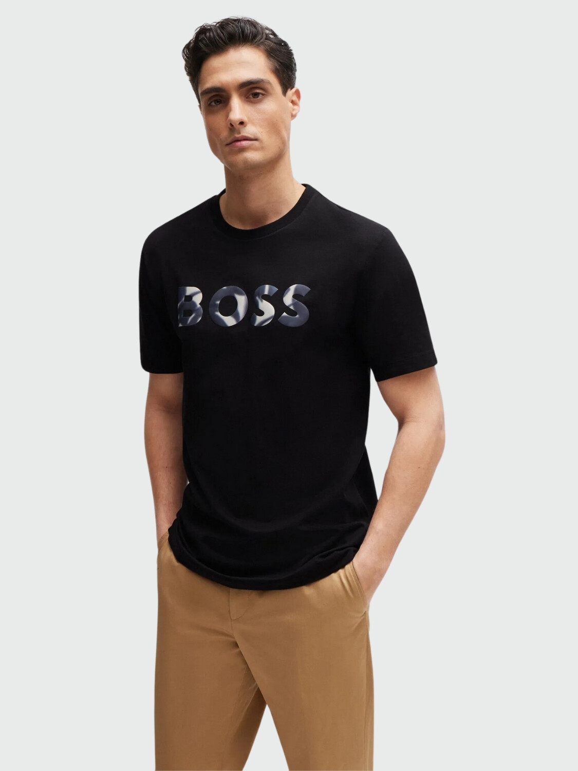 Hugo boss - Remera de algodón con logo regular fit, THOMPSON 0