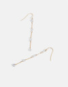 Aros Colgantes Largos Strass Aros Largos Con Cubic Zirconia - Dorado