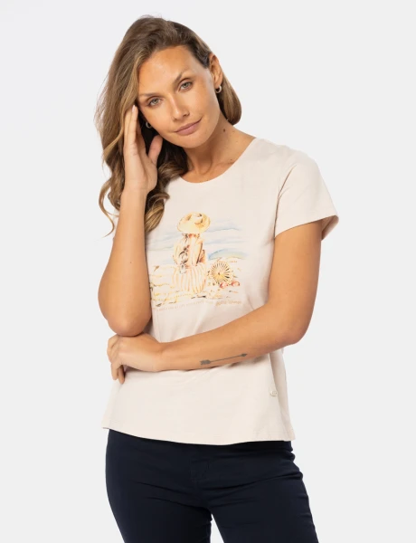 REMERA ESTAMPADA Beige