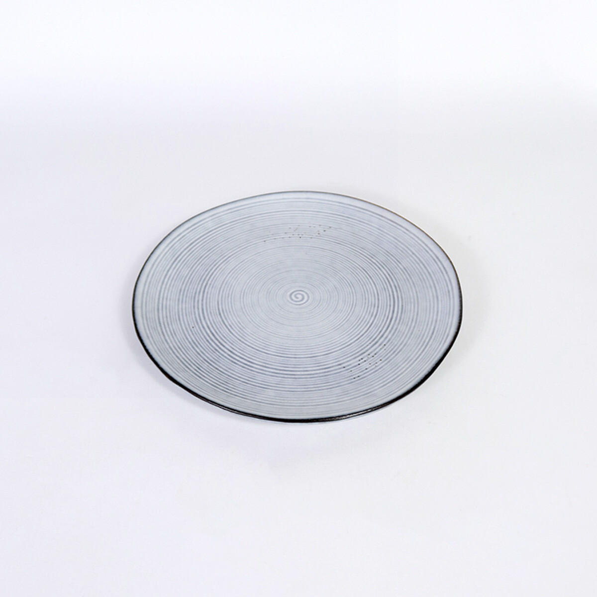 PLATO PLAYO CERAMICA GRIS ESPIRAL 26.5CM 