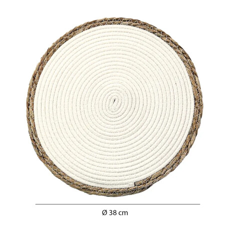 Mantel Individual en Fibra Natural y Algodón Ø38Cm Paramount Blanco
