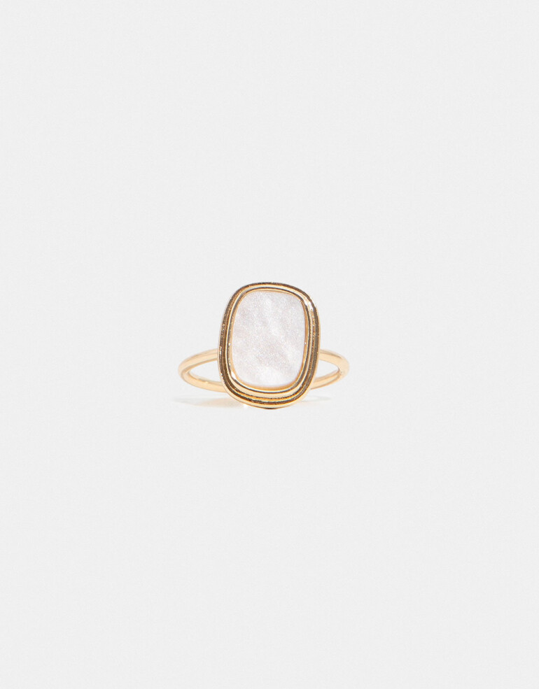 Anillos Chicos Acrilico Anillo Con Acrílico - Dorado