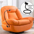 Descripción: Sillón Poltrona Mecedora Reclinable Con Soporte Para Celular POLTRONA CUERINA NARANJA MANUAL