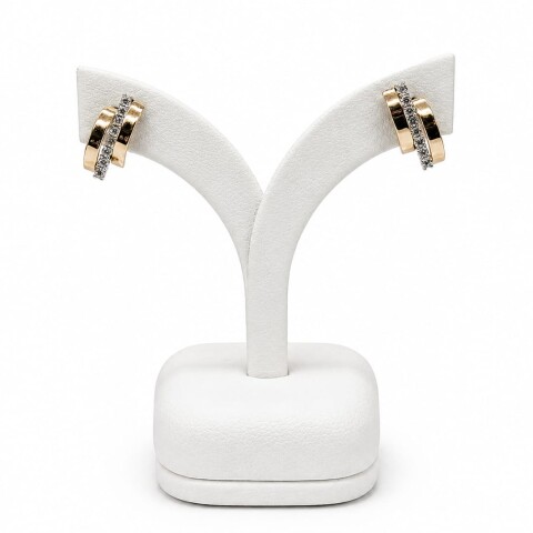 Caravanas barras con zirconias Oro 18kt Caravanas barras con zirconias Oro 18kt