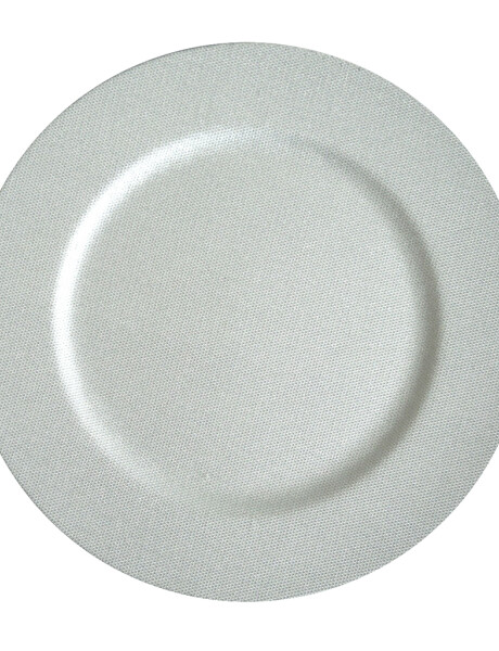 PLATO DE SITIO 33CM TEXTURA BLANCA CON PLATEADO PLATO DE SITIO 33CM TEXTURA BLANCA CON PLATEADO