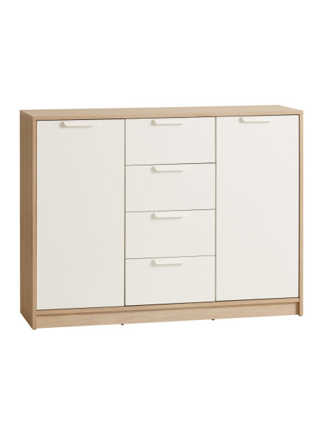 Aparador JENSLEV 2 puertas 4 cajones color roble/bl Aparador JENSLEV 2 puertas 4 cajones color roble/bl