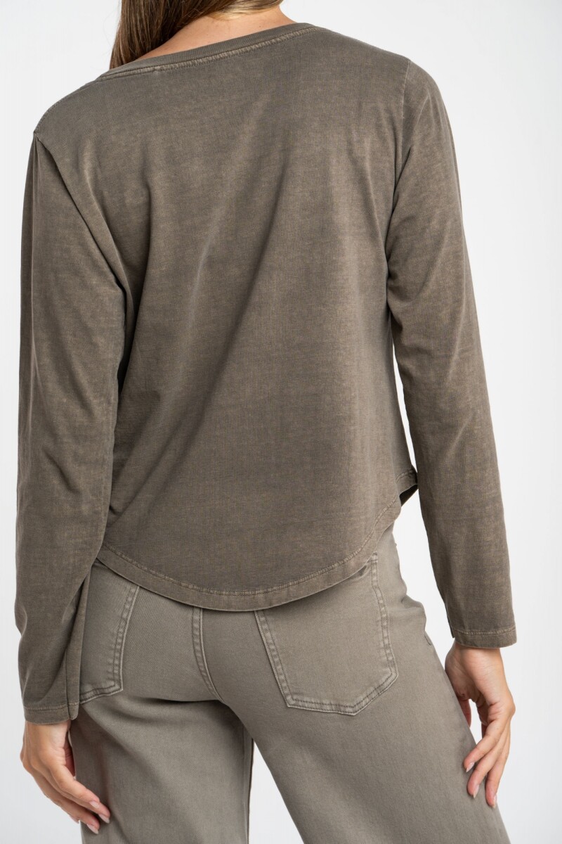 Remera Algodon Lavado Oliva