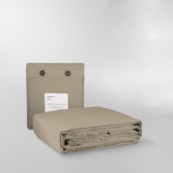 SÁBANA FRENCH FLAX LINEN VERDE OSCURO - KING