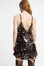 Vestido corto lentejuelas Marron