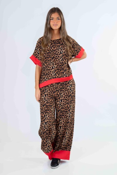 Pantalón combinado Leopardo