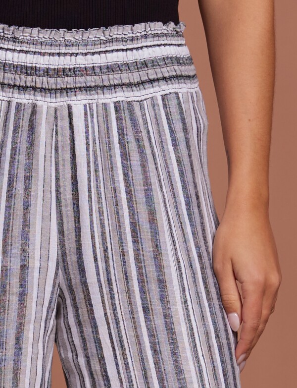 Pantalon Lino Lineas GRIS/MULTI